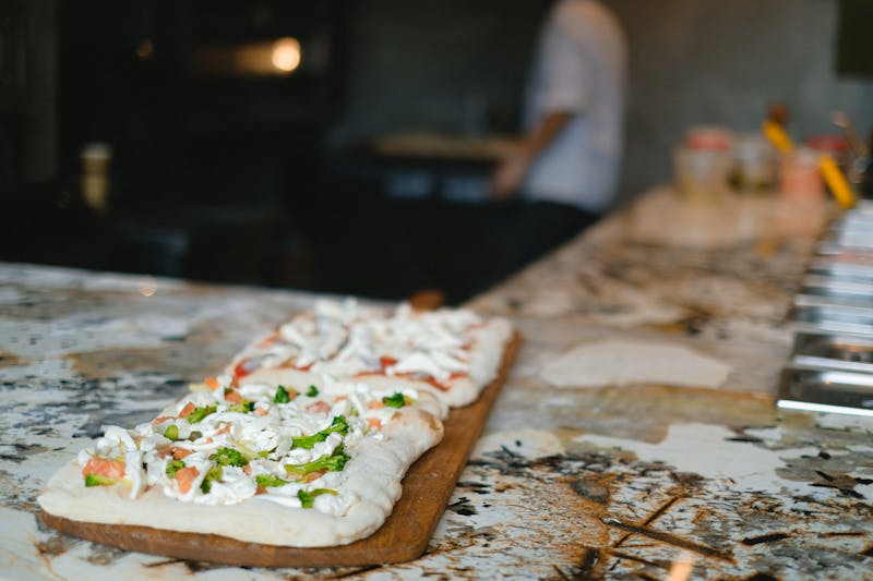 Marcos pizza kitchen with fresh ingredients